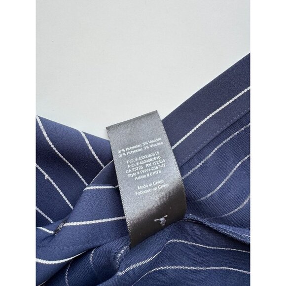 Aritzia BABATON Kearney Navy Striped Matte Satin Button-Up Shirt, Size S - Picture 10 of 11